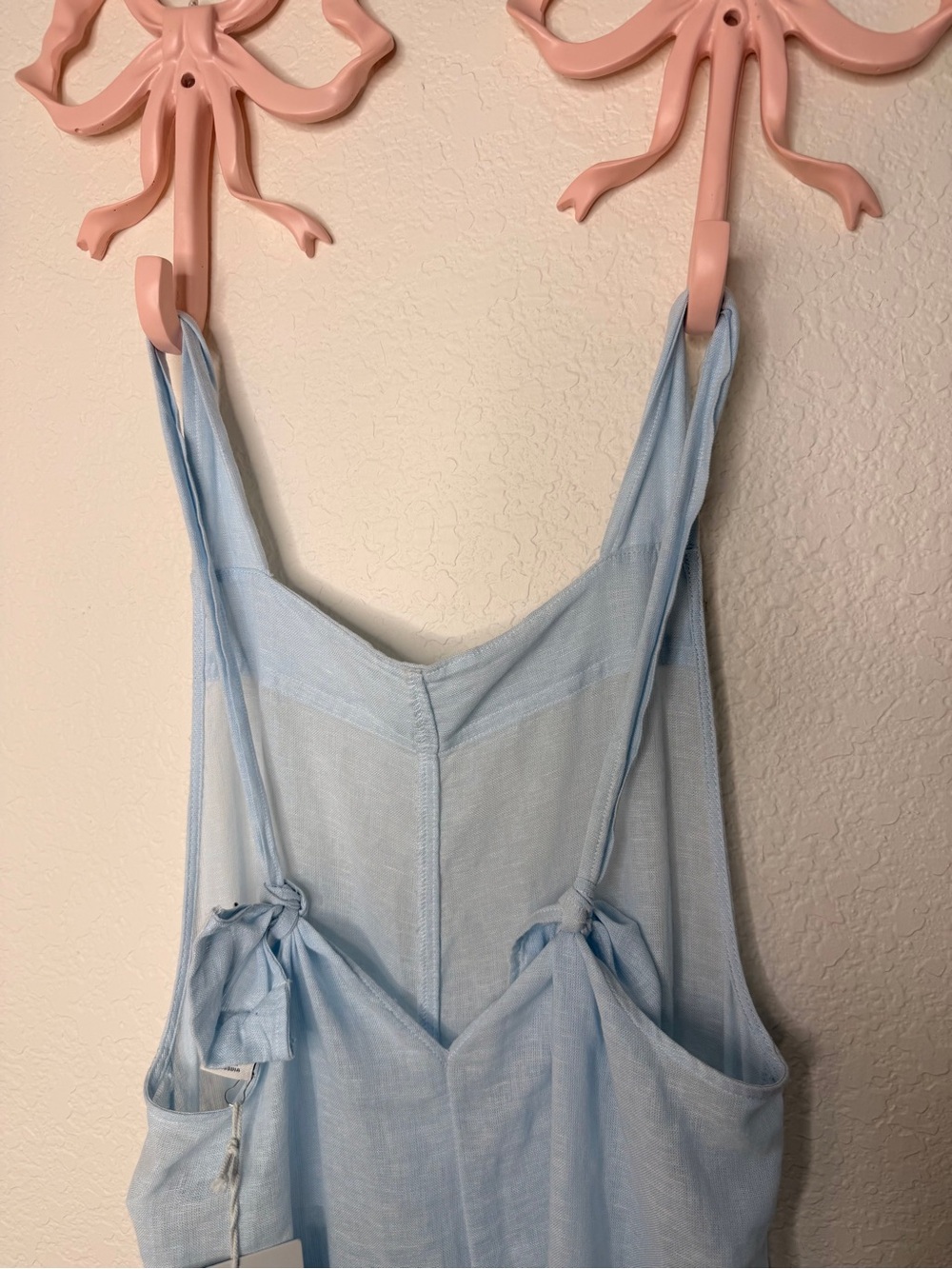 Haute Hippie Soft Light Blue Linen Blend Jumpsuit - Picture 3 of 4